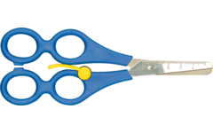 Schaar 17 cm therapeuten 4-ogen en veer rechtshandig blauw